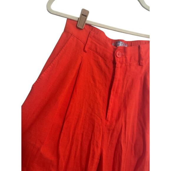 Urban Outfitters Women Small Hi-Rise Linen Rayon Wide Leg Pants Pleated #5605 - Picture 3 of 14